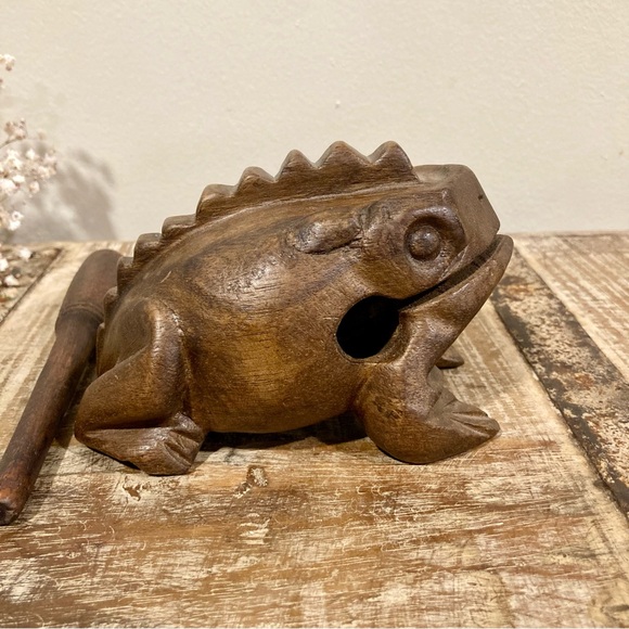 Wooden Frog Guiro Musical Instrument Croaking Frog Drum Rasp - Picture 4 of 12